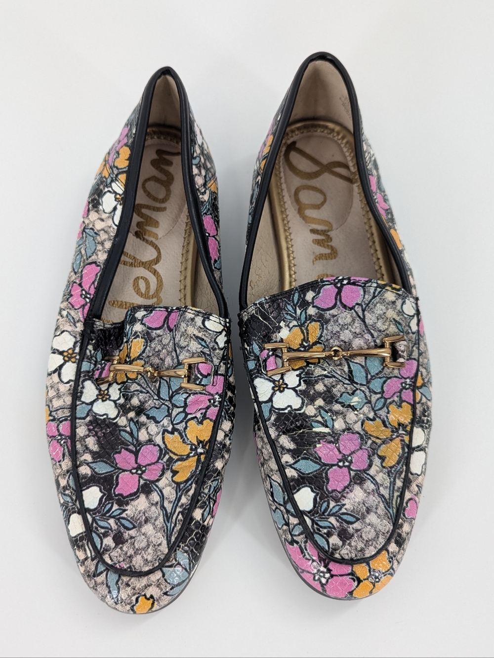Sam Edelman Loraine Floral Python Bit Loafers Office Workwear 6 Feminine Slip On - Picture 3 of 9